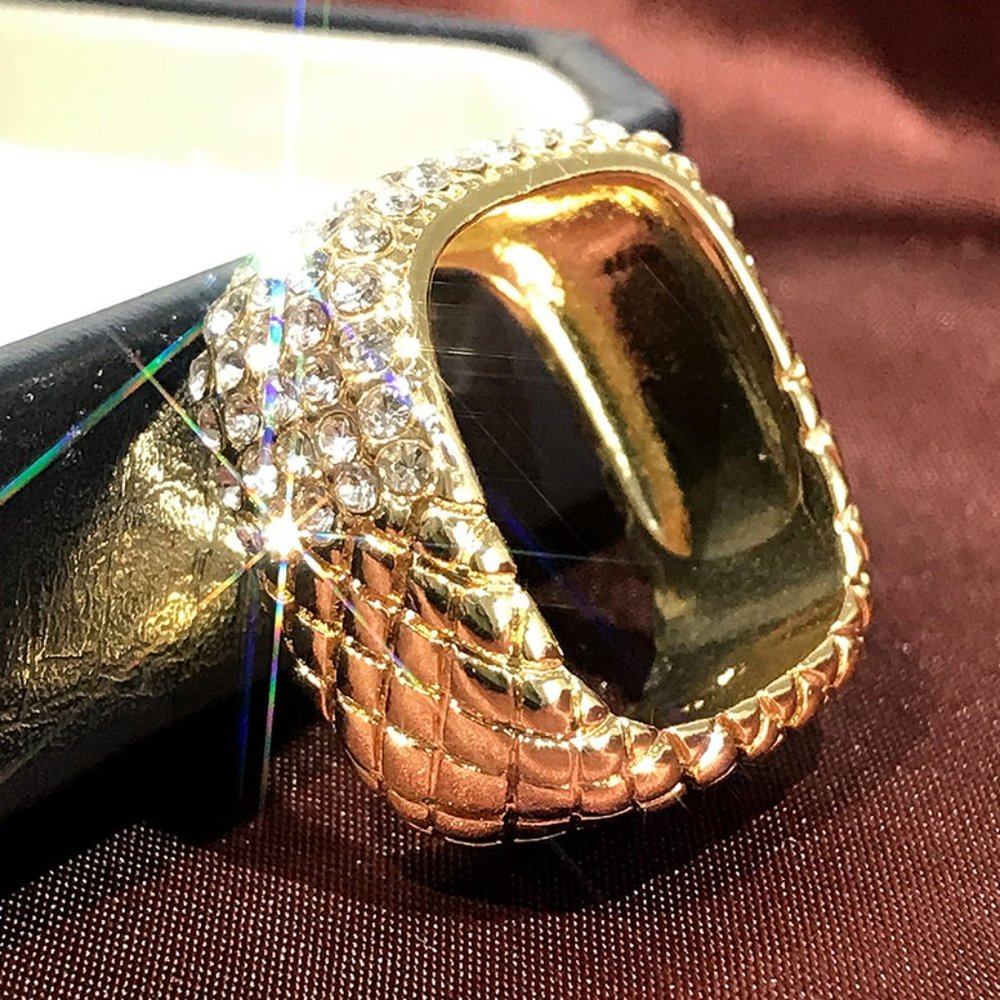 Eternity Gold Plated Cubic Zirconia Fashion Ring for Women/Men, L568 - Picture 6 of 7